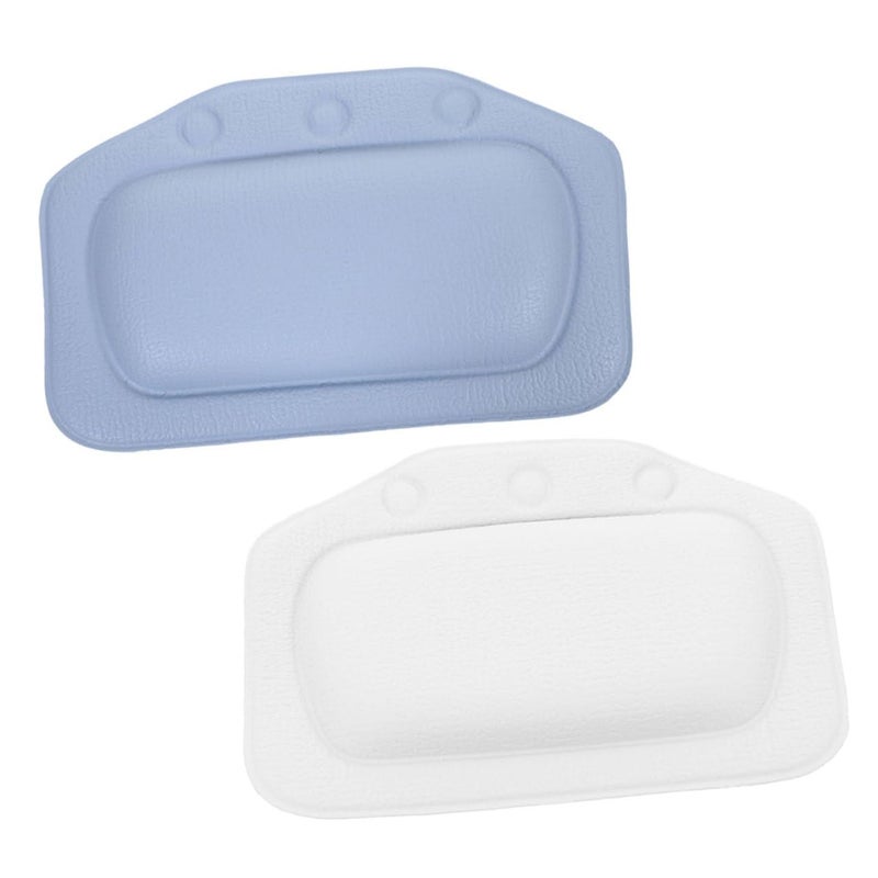 2Pcs Blue and White Bathtub Head Pillows for Neck and Back Support Foam Cushion Home Spa Relaxation - Image 2