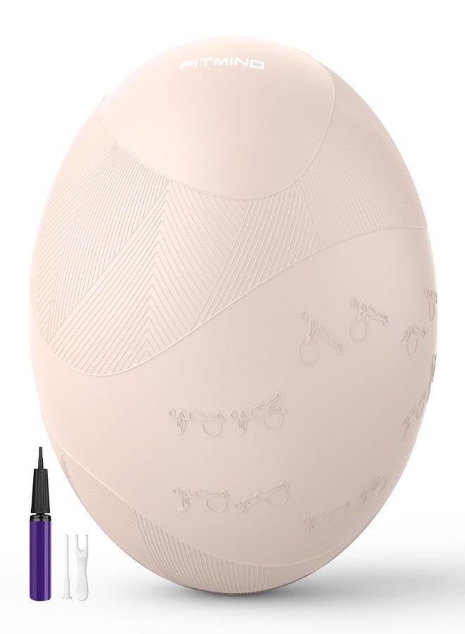FITMIND Extra Thick Yoga Ball with Training Instruction, Anti-Burst Slip Resistant Exercise Ball with Pump for Pilates,Physical Therapy,Pregnancy Stability,Birthing Ball 22in 26in 30in - Image 1