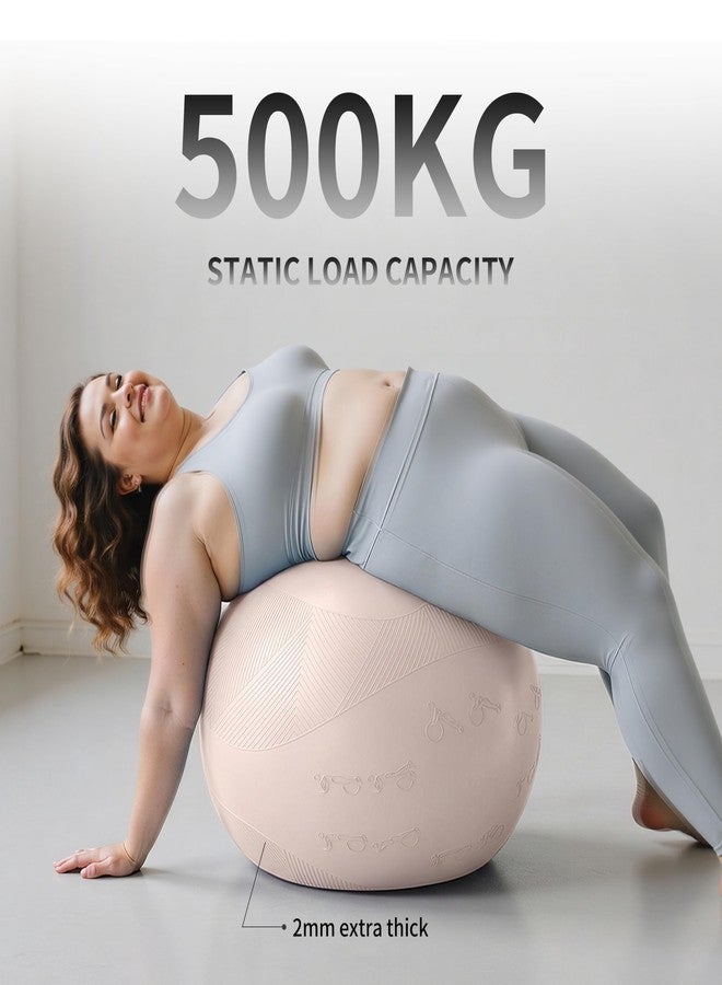 FITMIND Extra Thick Yoga Ball with Training Instruction, Anti-Burst Slip Resistant Exercise Ball with Pump for Pilates,Physical Therapy,Pregnancy Stability,Birthing Ball 22in 26in 30in - Image 4