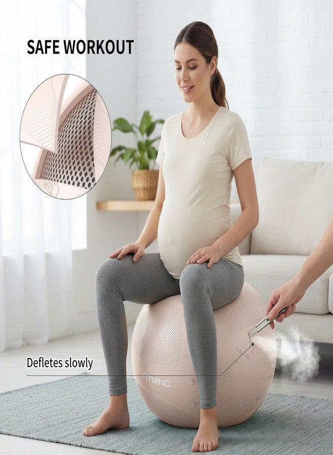 FITMIND Extra Thick Yoga Ball with Training Instruction, Anti-Burst Slip Resistant Exercise Ball with Pump for Pilates,Physical Therapy,Pregnancy Stability,Birthing Ball 22in 26in 30in - Image 5