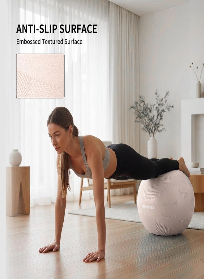FITMIND Extra Thick Yoga Ball with Training Instruction, Anti-Burst Slip Resistant Exercise Ball with Pump for Pilates,Physical Therapy,Pregnancy Stability,Birthing Ball 22in 26in 30in - Image 3