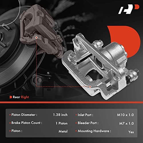 A-Premium Disc Brake Caliper Assembly with Bracket Compatible with Select Nissan Models - Altima 2007-2012, Maxima 2007-2008 - Rear Right Passenger Side - Image 2