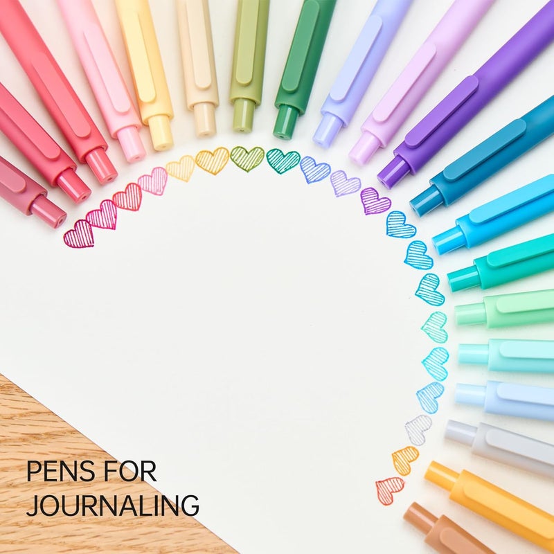 Kaco PURE Gel Pens 20 Assorted Color Ink 0.7mm, Medium Point, Aesthetic Cute Stationery Pens for Journaling Pens - Image 4