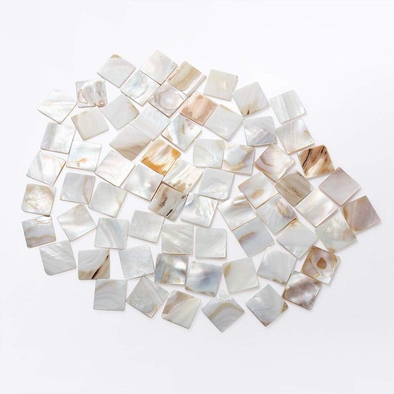 MDLUU MDLUU 350Pcs Mother of Pearl Mosaic Tiles, Natural Shell Tiles, Square Mosaic Pieces for Home Decoration, Crafts, 0.8"(L) x 0.8"(W) x 0.078"(T)  - Image 4