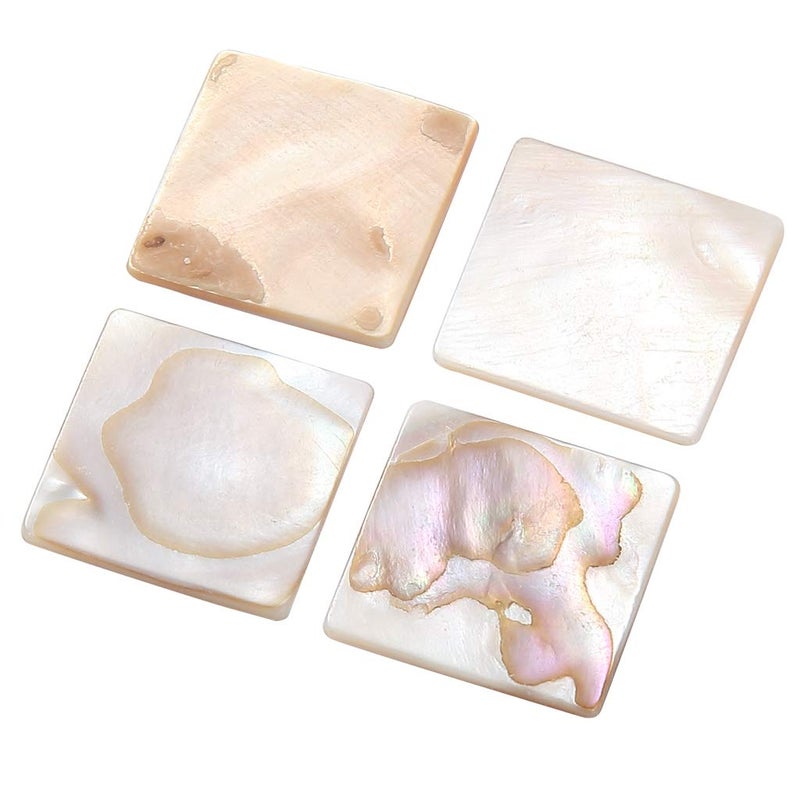 MDLUU MDLUU 350Pcs Mother of Pearl Mosaic Tiles, Natural Shell Tiles, Square Mosaic Pieces for Home Decoration, Crafts, 0.8"(L) x 0.8"(W) x 0.078"(T)  - Image 2