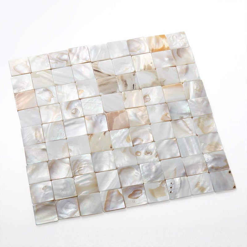 MDLUU MDLUU 350Pcs Mother of Pearl Mosaic Tiles, Natural Shell Tiles, Square Mosaic Pieces for Home Decoration, Crafts, 0.8"(L) x 0.8"(W) x 0.078"(T)  - Image 5