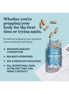 Eu Natural Conception Fertility Aid & Multi Promotes Hormone Balance For Women Preprenatal Vitamin With Ashwagandha Folate Folic Acid Vitex And Myoinositol 60 Vegetarian Soft Capsules  - Image 4