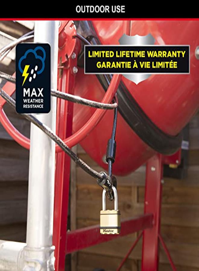 Master Lock Heavy Duty Padlock [Key] [Laminated Steel/Brass Finish] [Weatherproof] [Medium Shackle] M1Beurdlf - Best Used For Storage Units, Sheds, Garages, Fences - Image 3