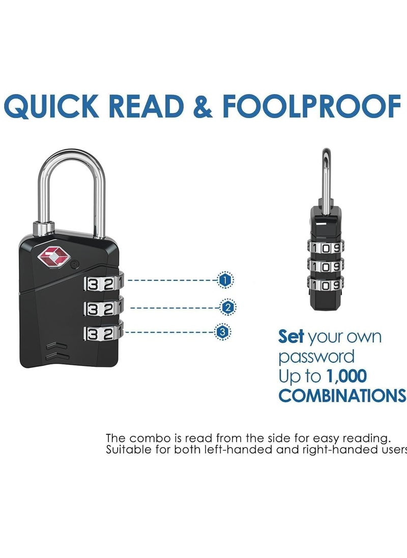 CMGTYYD TSA Luggage Locks - 3-Digit High Security Padlocks with Flexible Combination Cable, Locker, and Luggage with Ease. Versatile Code Lock for Ultimate Peace of Mind  - Image 2