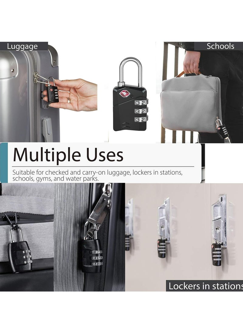 CMGTYYD TSA Luggage Locks - 3-Digit High Security Padlocks with Flexible Combination Cable, Locker, and Luggage with Ease. Versatile Code Lock for Ultimate Peace of Mind  - Image 5
