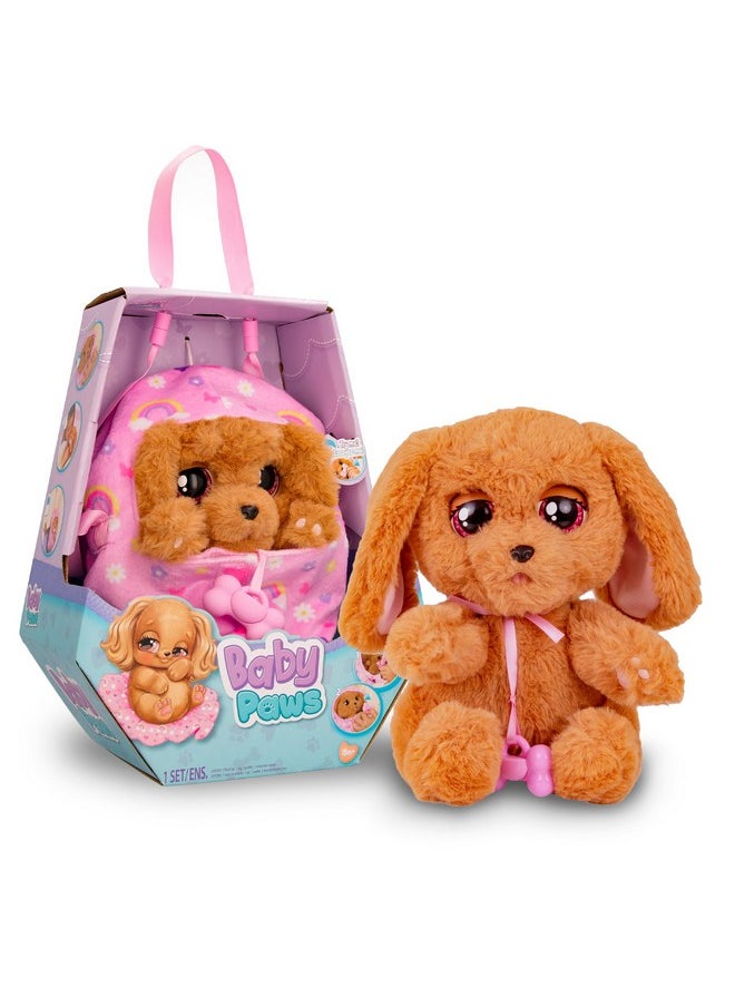 Baby Paws Baby Paws Cocker Spaniel Puppy Toy with Swaddle Bag| Scan QR Code for More Interactive Roleplay, Pretend Play Toy|That Make 5 Adorable Sounds Kids Toys for Ages 4+|Birthday Gift for Pet Lovers -22 cm  - Image 1