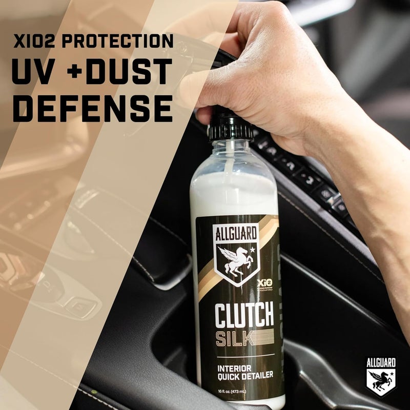 AllGuard Clutch Silk - Interior Cleaner & Quick Detailer Formulated with XiO2™ Ceramic - Protects While Cleaning Leather, Plastics, Vinyl, Glass & More - Satin Finish with UV Defense & Anti-Static Precision polished solid material - Image 2