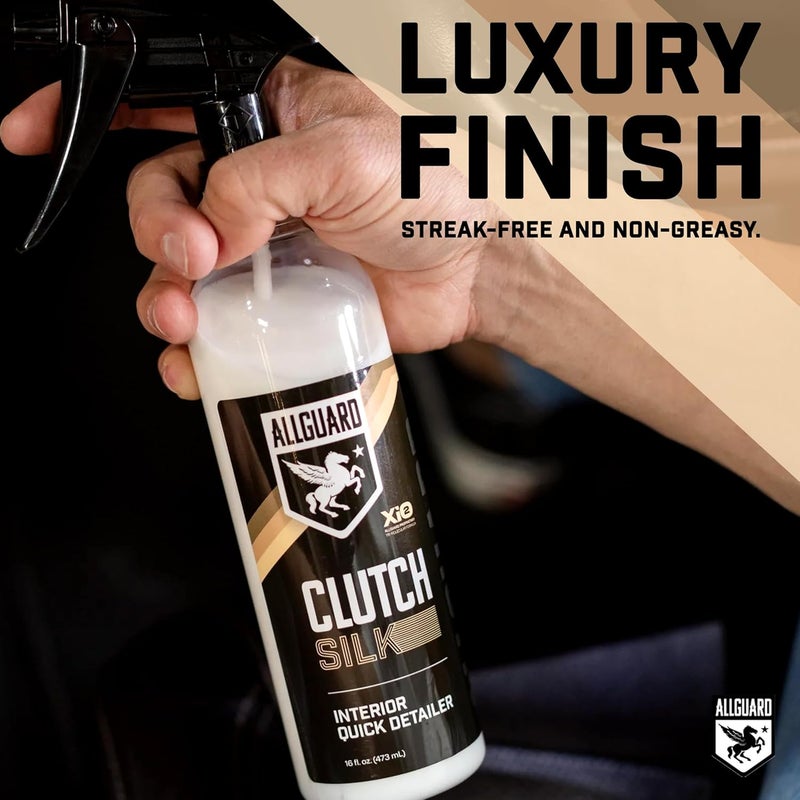 AllGuard Clutch Silk - Interior Cleaner & Quick Detailer Formulated with XiO2™ Ceramic - Protects While Cleaning Leather, Plastics, Vinyl, Glass & More - Satin Finish with UV Defense & Anti-Static Precision polished solid material - Image 3