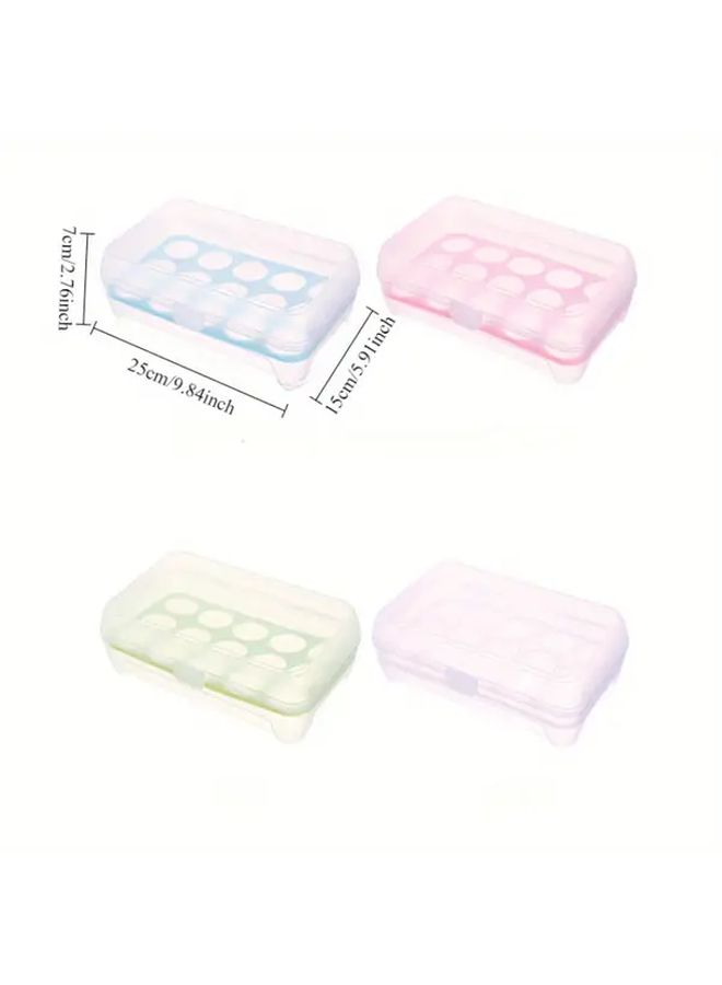 1 Egg Basket 15 Capacity Pink Plastic Container with Lid Refrigerator Storage Organizer For Kitchen Cabinet Shelf - Image 4