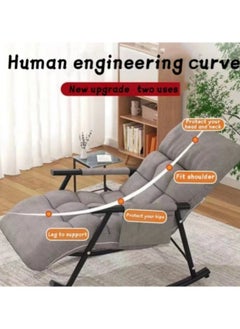 Generic Modern Upholstered Rocking Chair,Patio Rocking Chair with Side Pockets,Lounge Chair for Balcony,Outdoor Rocking Chair with Armrests,Adjustable Backrest and Footrest,Detachable Cleaning  - Image 4