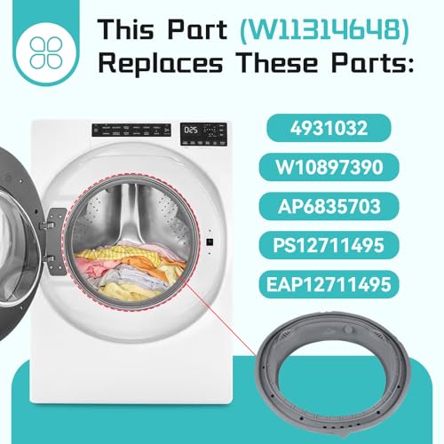 GREALTH Upgraded W11314648 W10897390 Door Boot Seal Compatible with Whirlpool Maytag Inglis Amana Washer, Replacement for 4931032 AP6835703 PS12711495 EAP12711495, WFW6620HC0 MHW5630HW0 WFW5620HW0 etc - Image 3
