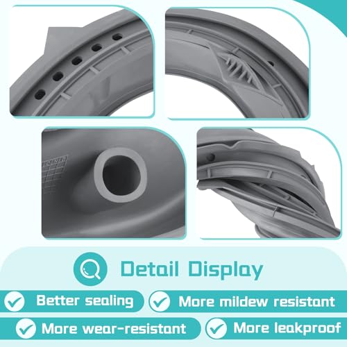 GREALTH Upgraded W11314648 W10897390 Door Boot Seal Compatible with Whirlpool Maytag Inglis Amana Washer, Replacement for 4931032 AP6835703 PS12711495 EAP12711495, WFW6620HC0 MHW5630HW0 WFW5620HW0 etc - Image 4