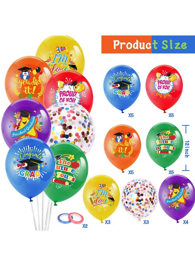HOWAF Kindergarten Graduation Balloons, Preschool Graduation Party Decoration Balloons for Class of 2025 Congrats Grad Celebration, Colorful Graduate Latex Balloon for Kids Graduates Party Favors - Image 2