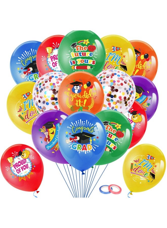HOWAF Kindergarten Graduation Balloons, Preschool Graduation Party Decoration Balloons for Class of 2025 Congrats Grad Celebration, Colorful Graduate Latex Balloon for Kids Graduates Party Favors - Image 1