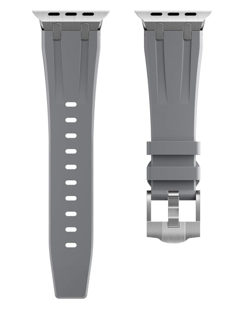 Generic - Compatible with Apple Watch 45mm 44mm 42mm 49mm Series 7 SE, Series 6 5 4 3 2 1,Man Women Solid Stainless Steel Link Bracelet Replacement Wristband for iWatch 45mm 44mm 42mm 49mm - Image 1