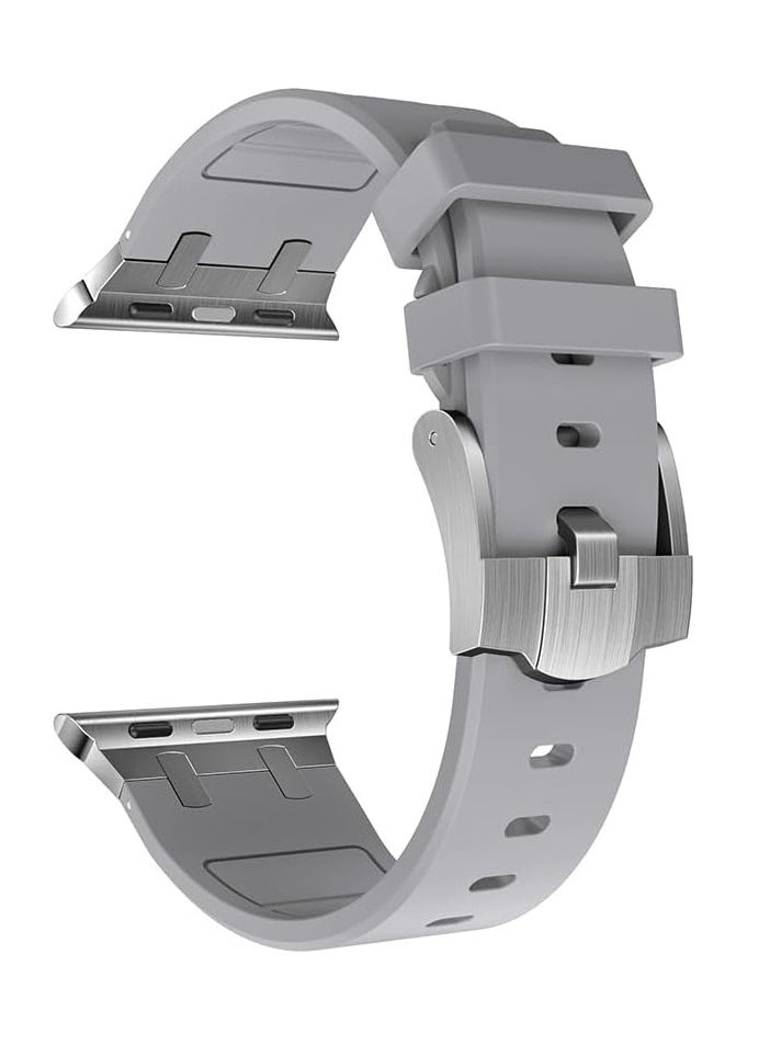 Generic - Compatible with Apple Watch 45mm 44mm 42mm 49mm Series 7 SE, Series 6 5 4 3 2 1,Man Women Solid Stainless Steel Link Bracelet Replacement Wristband for iWatch 45mm 44mm 42mm 49mm - Image 1