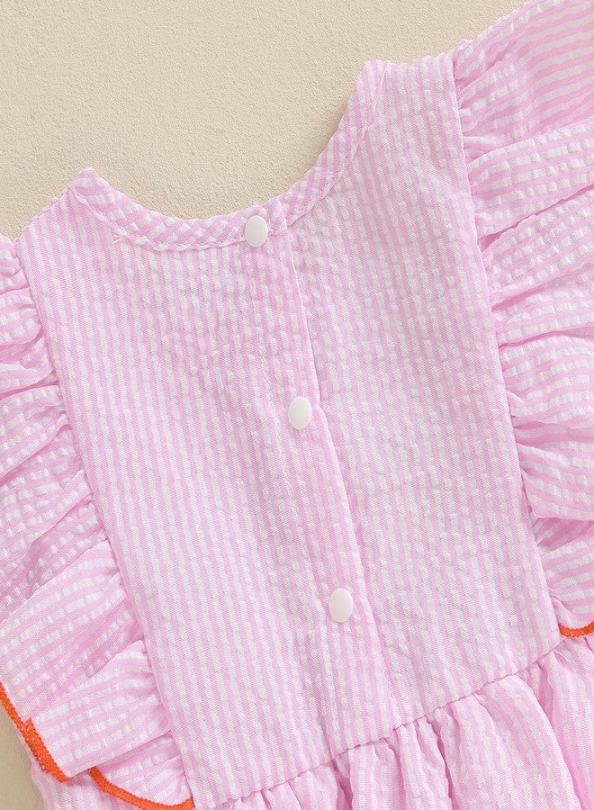 Socutebabe Halloween Baby Girl Outfits My First Halloween Onesie Pumpkin Bubble Romper Newborn Smocked Outfit Clothes (Pumpkin Bow Pink, 12-18 Months) - Image 5