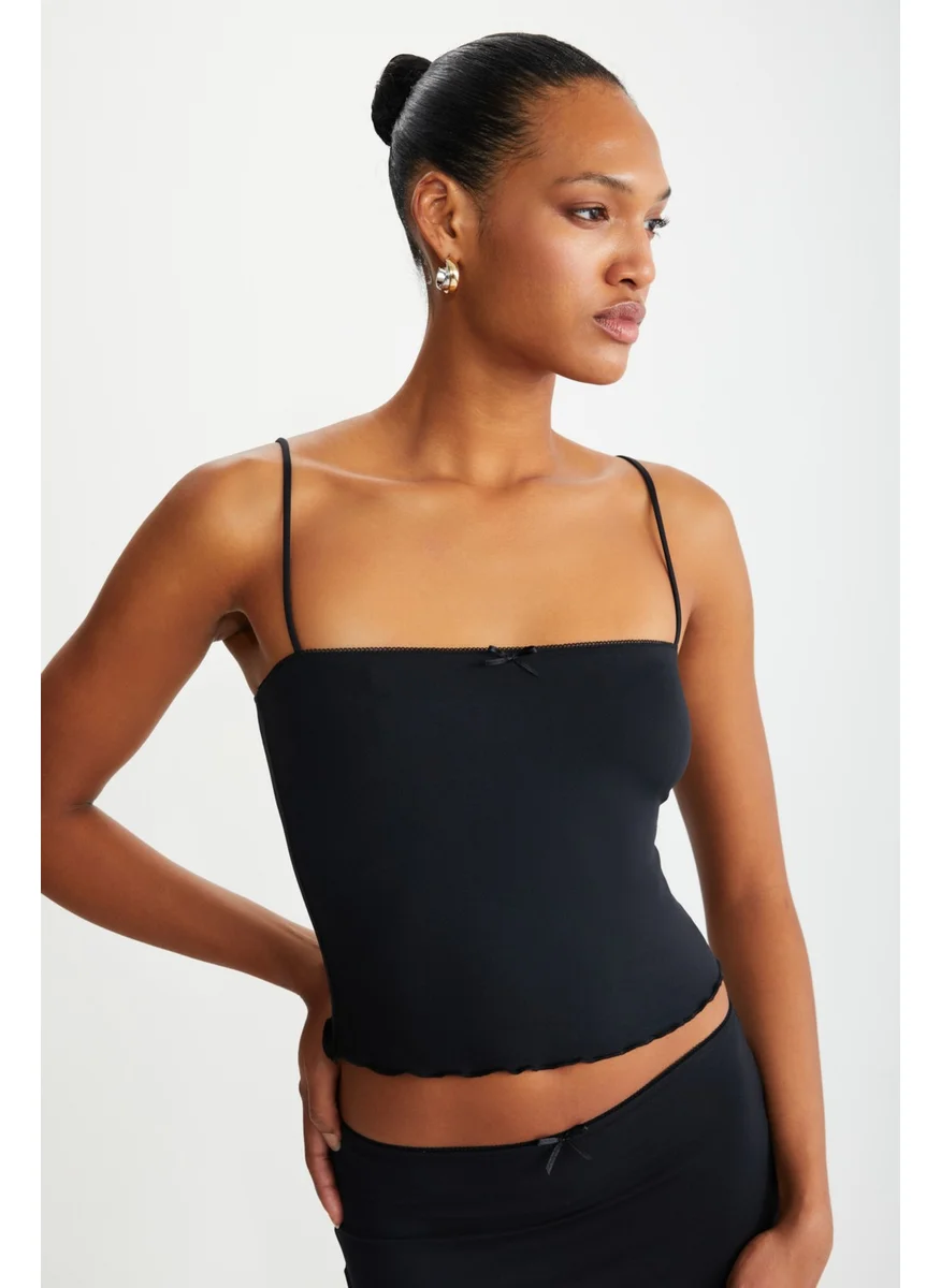 GRIMELANGE Sinead Women's Strappy Bustier Black Bustier
