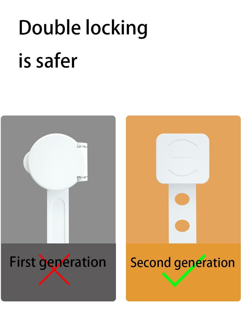 4 Pack Baby Proofing Cabinet Latches for Drawers, Multi-Use Adhesive Straps Locks, Fridge, Dishwasher, Toilet Seat, Cupboard, Oven, Trash Can, No Drilling Required. - Image 2