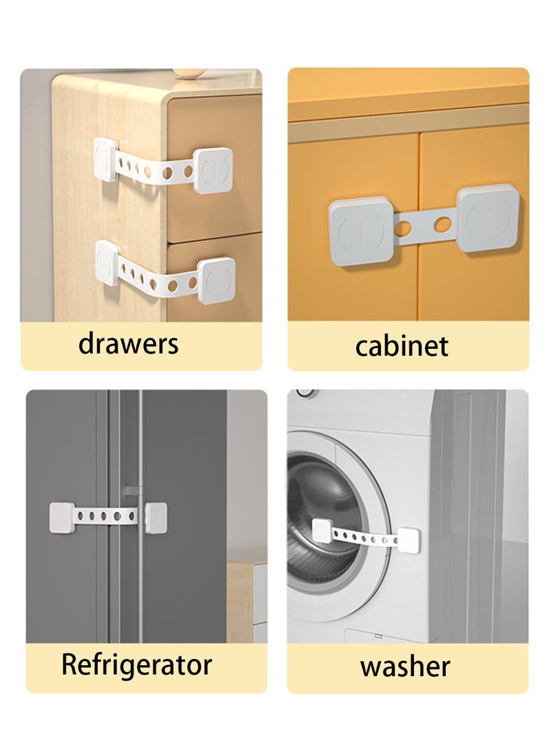 4 Pack Baby Proofing Cabinet Latches for Drawers, Multi-Use Adhesive Straps Locks, Fridge, Dishwasher, Toilet Seat, Cupboard, Oven, Trash Can, No Drilling Required. - Image 5