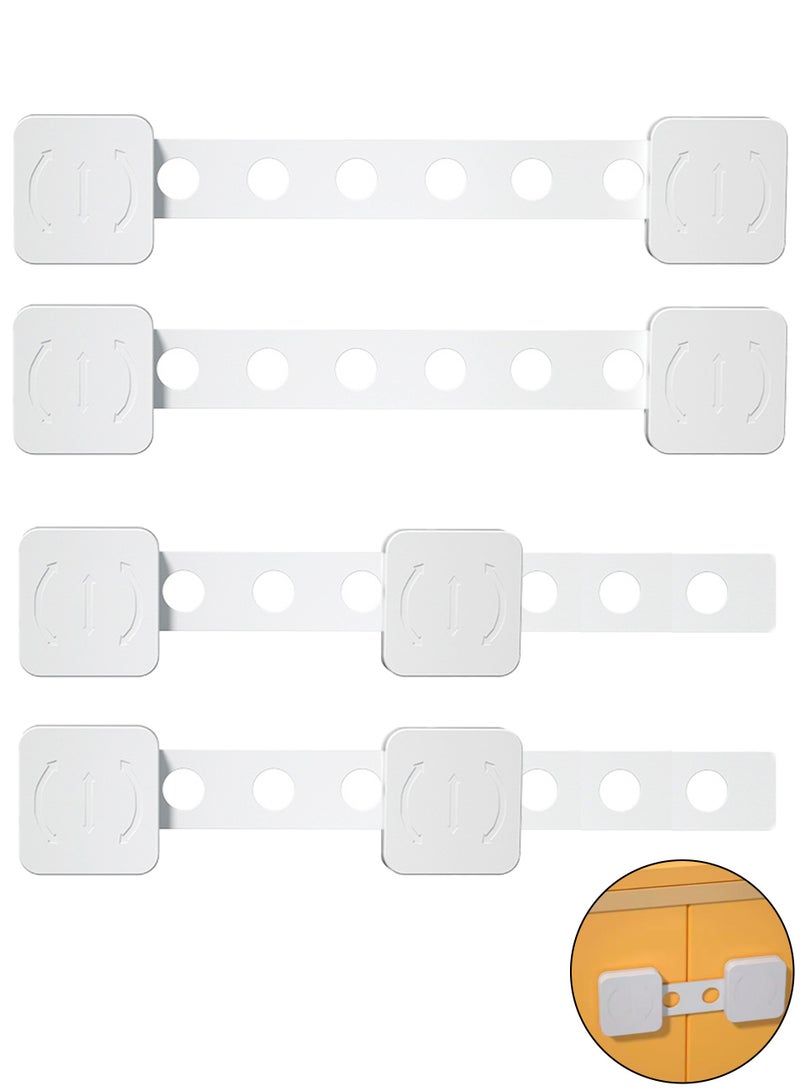 4 Pack Baby Proofing Cabinet Latches for Drawers, Multi-Use Adhesive Straps Locks, Fridge, Dishwasher, Toilet Seat, Cupboard, Oven, Trash Can, No Drilling Required. - Image 1