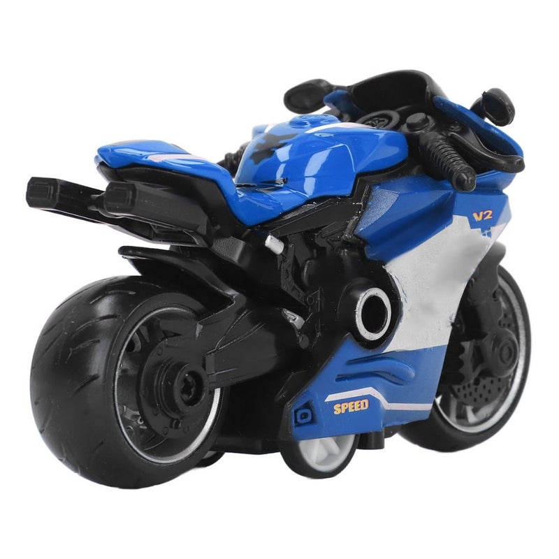 Pull Back Motorcycles Toy Innovative Simulation Alloy Motorcycle Model for Gifts Collection Blue - Image 3
