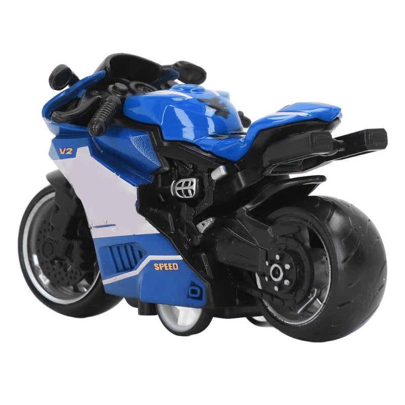 Pull Back Motorcycles Toy Innovative Simulation Alloy Motorcycle Model for Gifts Collection Blue - Image 4
