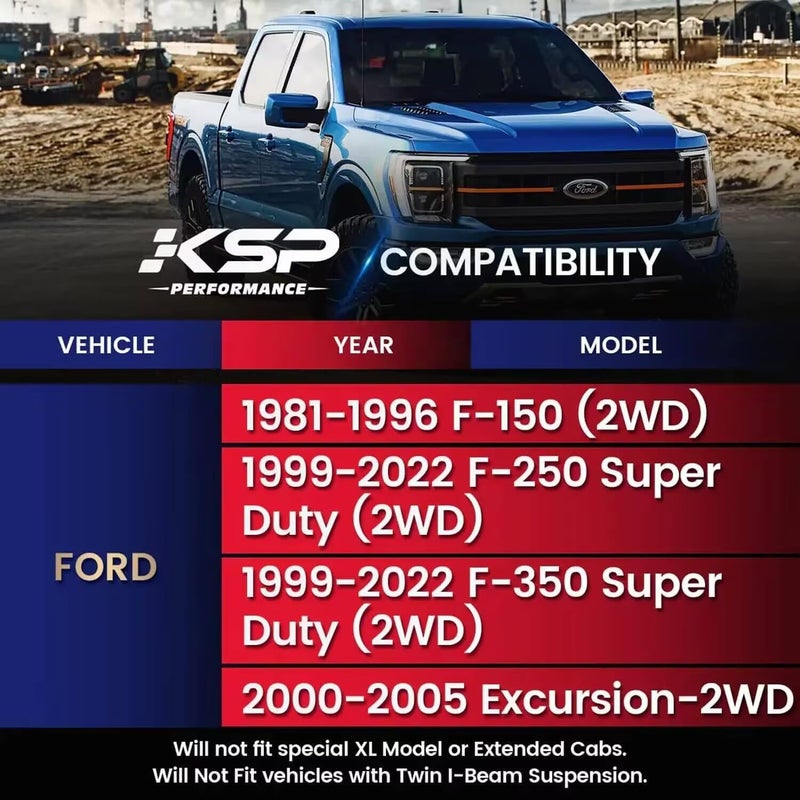 KSP PERFORMANCE KSP 2" Lift Kit for F250 F350 1999-2024 - Front Lift Spacer with 3/4" Stud Extenders - Image 2