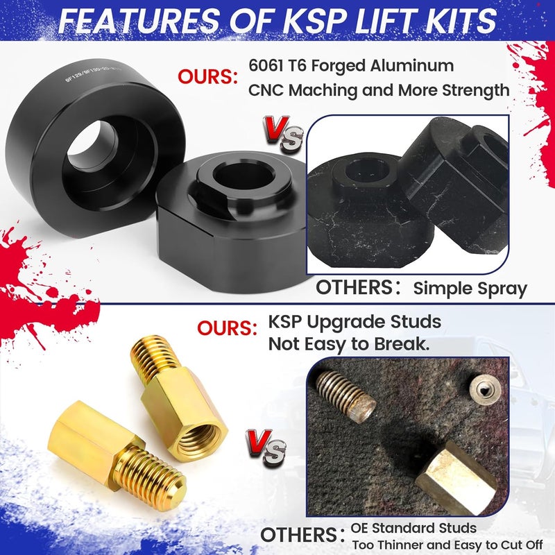 KSP PERFORMANCE KSP 2" Lift Kit for F250 F350 1999-2024 - Front Lift Spacer with 3/4" Stud Extenders - Image 4