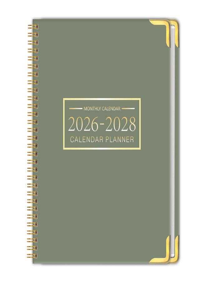 KAICN Monthly Planner 2026-2028, Hardcover 3 year calendar 2026-2027-2028 Calendar Book from Jan 2026 - Dec 2028, 9“ x 11”, Spiral Bound,Organizer for Office, School, and Home,Green - Image 1