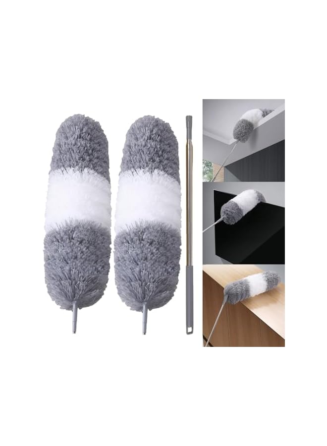 promass Microfiber Duster with Extra Extension Pole(30-96 inches) Bendable & Extendable Cobweb Duster Microfiber Telescoping Duster for Cleaning High Ceiling,Ceiling Fan, Blinds(Extra Refills) - Image 2