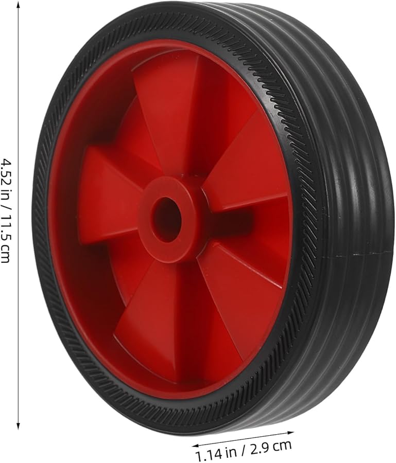 Red Air Compressor Wheels 2 Pack 5 Inch Industrial Caster Replacement Parts Heavy Duty No Noise Stable Movement - Image 3