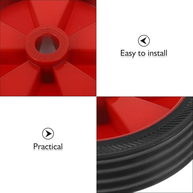 Red Air Compressor Wheels 2 Pack 5 Inch Industrial Caster Replacement Parts Heavy Duty No Noise Stable Movement - Image 4