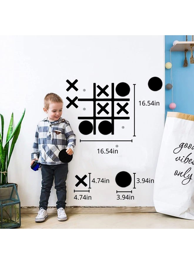 DUOLIYBC Tic Tac Toe Magnetic Wall Stickers Playroom Decor Modern Kids Bedroom Classroom Office Wall Stickers Ideal Gift for Family Friends (Black) - Image 3