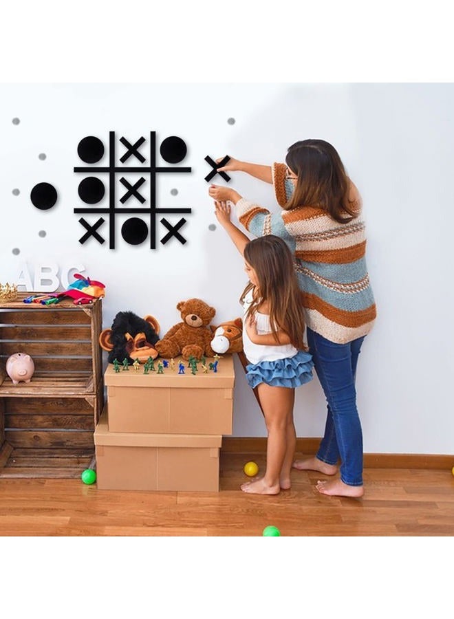 DUOLIYBC Tic Tac Toe Magnetic Wall Stickers Playroom Decor Modern Kids Bedroom Classroom Office Wall Stickers Ideal Gift for Family Friends (Black) - Image 5