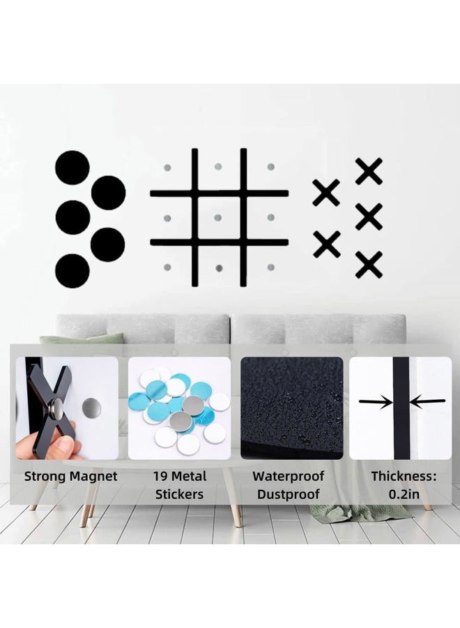 DUOLIYBC Tic Tac Toe Magnetic Wall Stickers Playroom Decor Modern Kids Bedroom Classroom Office Wall Stickers Ideal Gift for Family Friends (Black) - Image 2