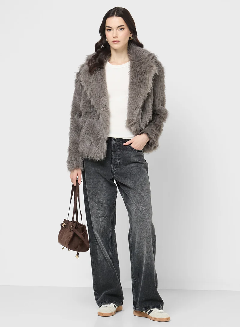 Ginger Faux Fur Short Jacket