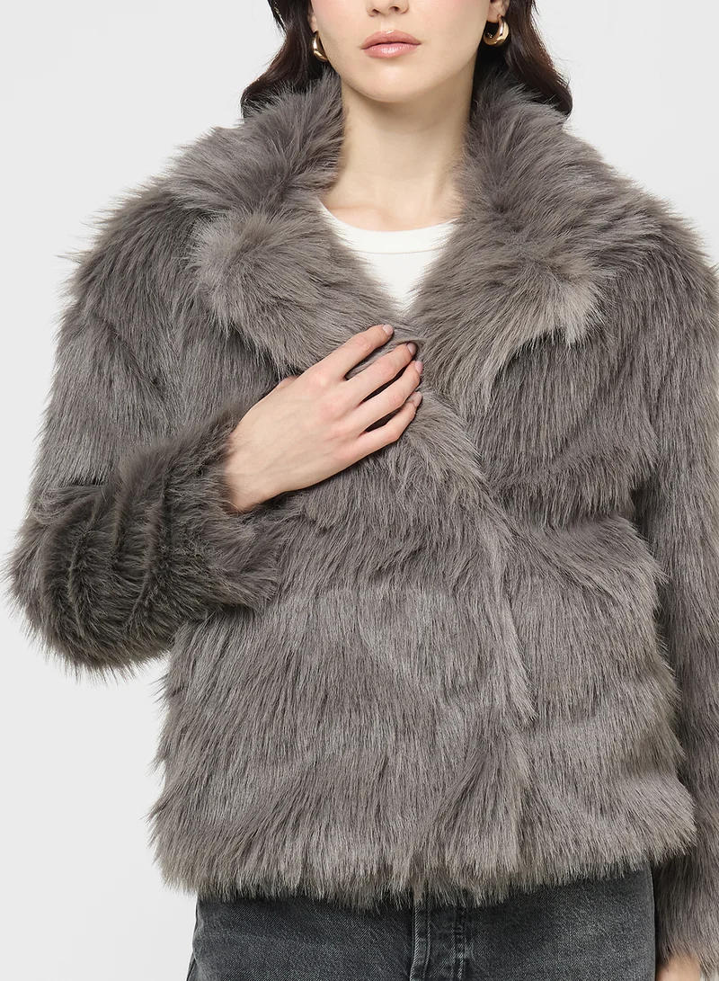 Ginger Faux Fur Short Jacket