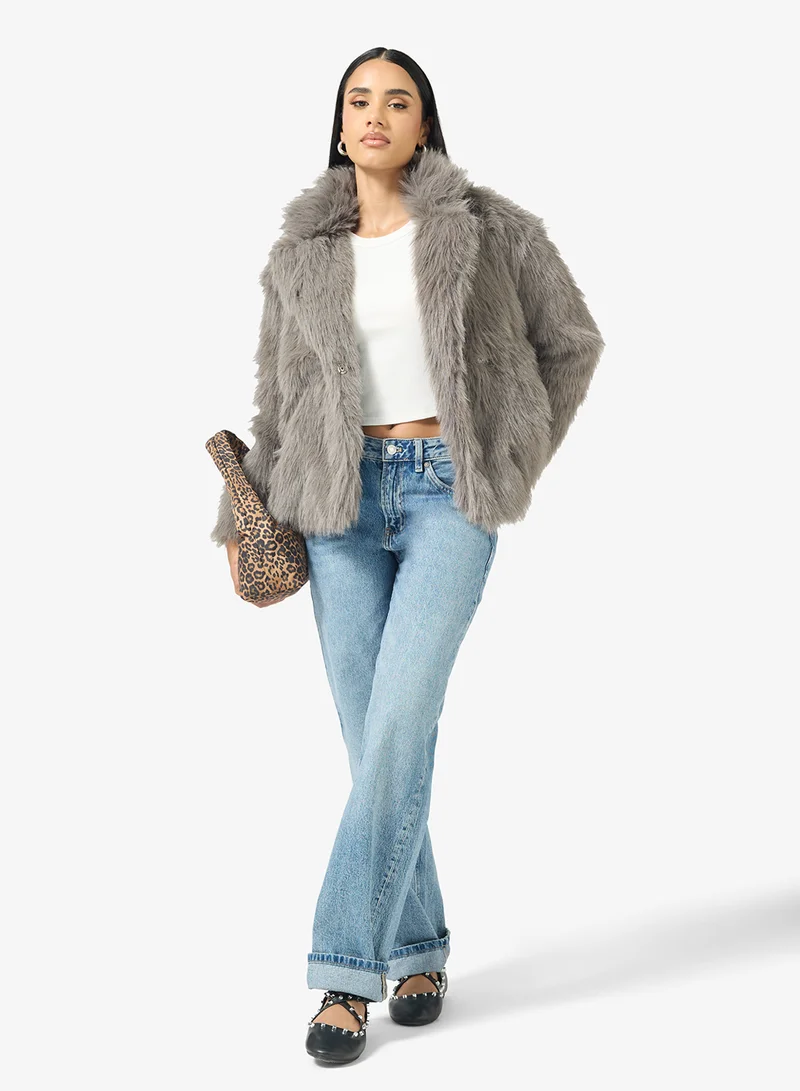 Ginger Faux Fur Short Jacket