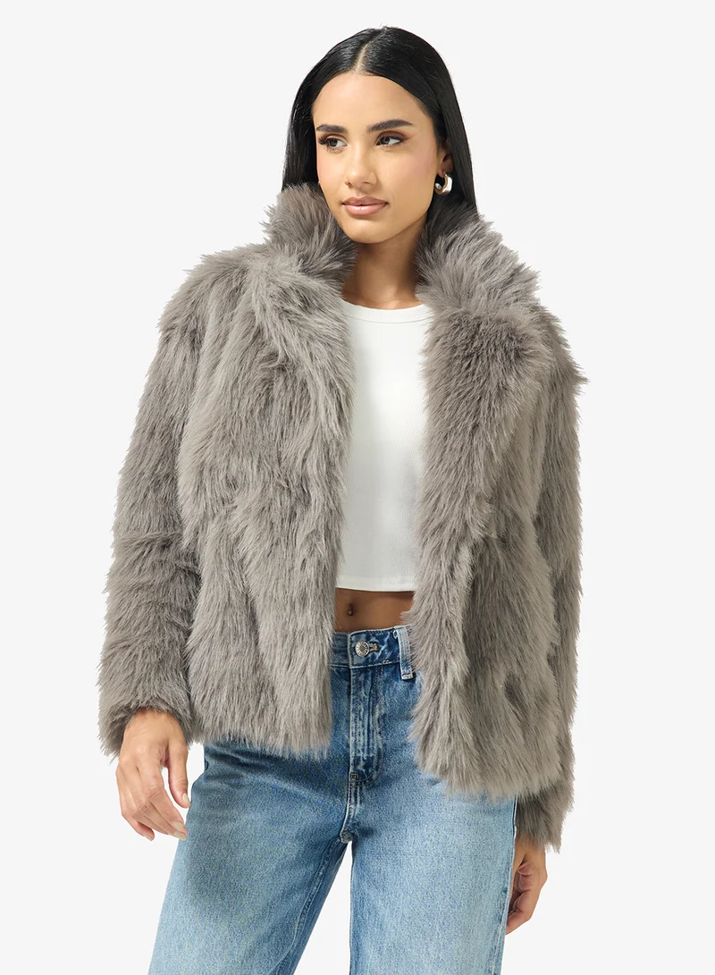 Ginger Faux Fur Short Jacket