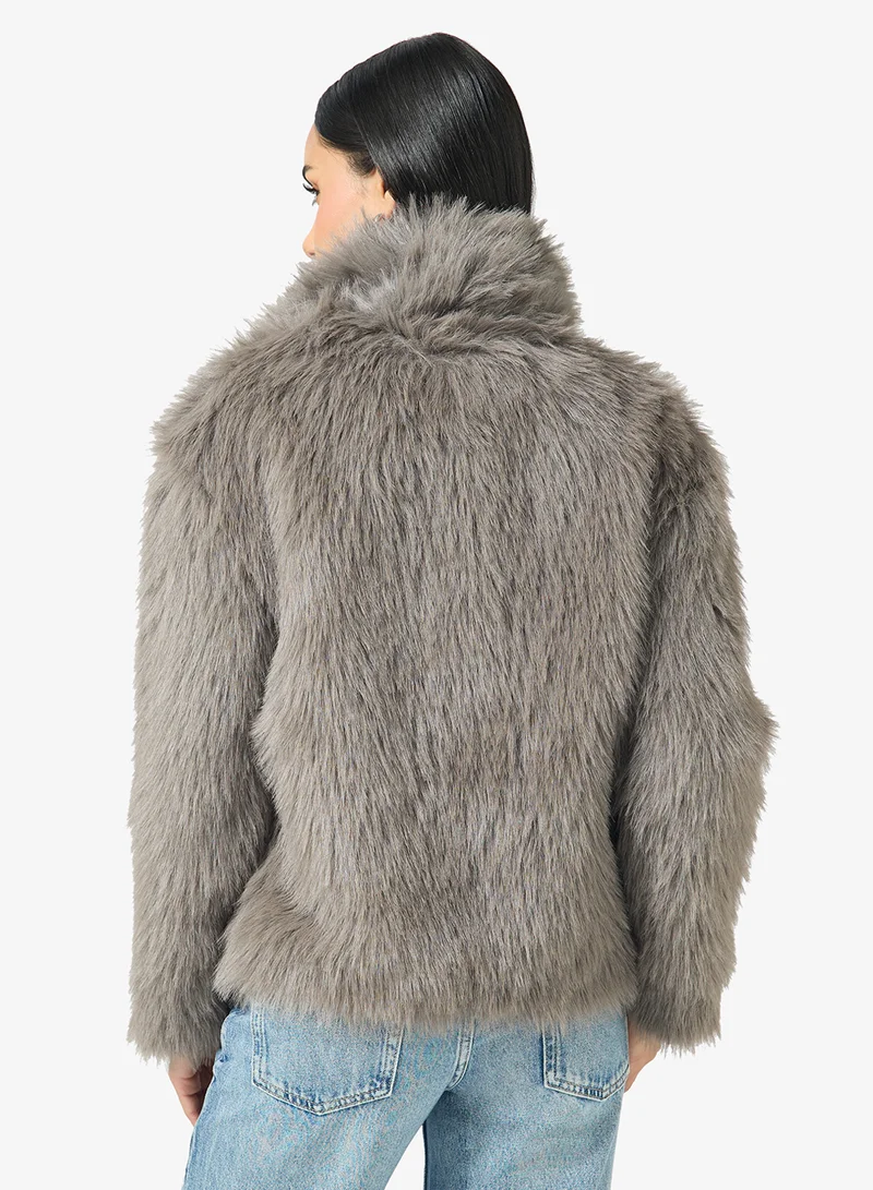 Ginger Faux Fur Short Jacket
