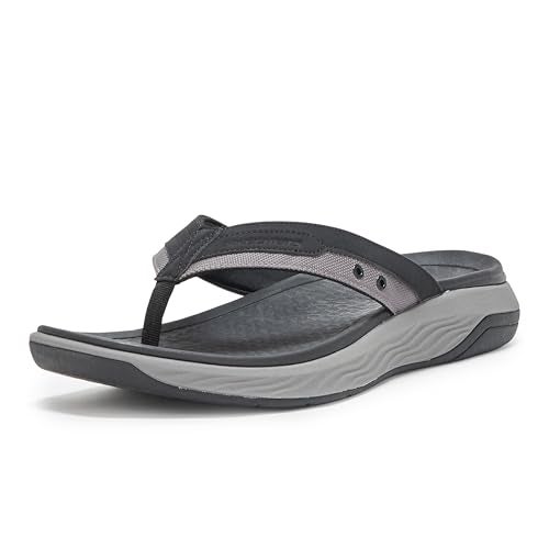 Skechers Men's Silva-Falco Thong Sandal, Blk, 12 - Image 5