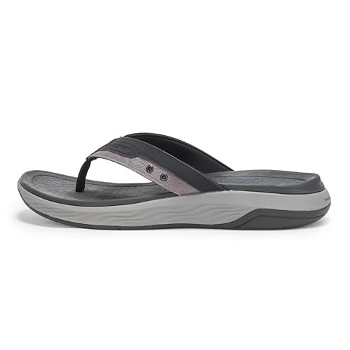 Skechers Men's Silva-Falco Thong Sandal, Blk, 12 - Image 2