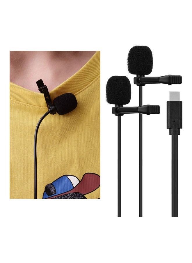 ميكروفون لافاليير عنقي سلكي يثبت على الصدر أسود - Image 5