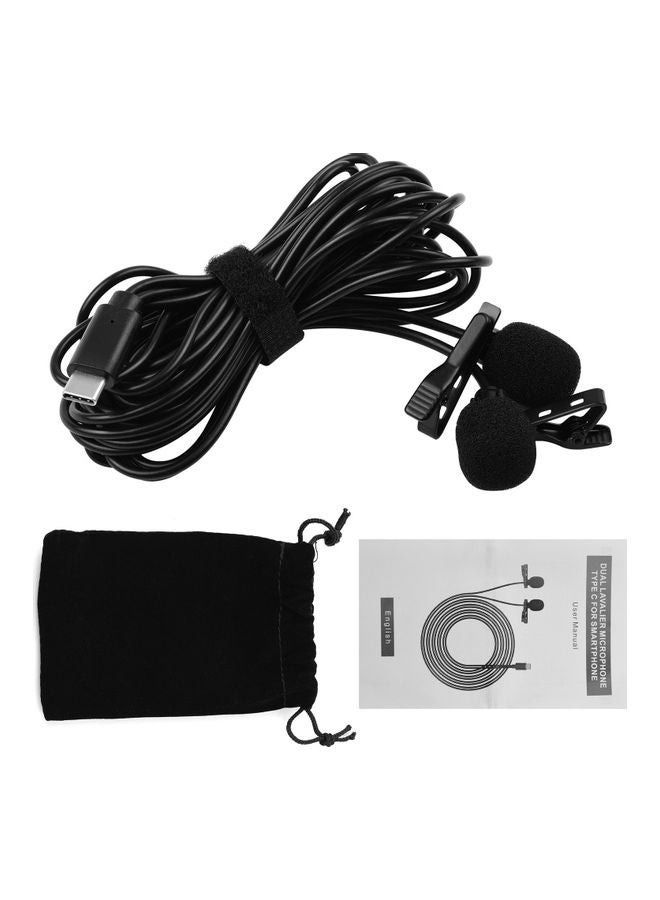 ميكروفون لافاليير عنقي سلكي يثبت على الصدر أسود - Image 2